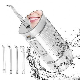 Jet Dentaire Hydropulseur et Irrigateurs, Water Flosser, Hydropulseur Dentaire Éléctrique avec Miroir, Irrigateur Oral Portab