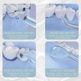 Jet Dentaire Hydropulseur et Irrigateurs, Water Flosser, Hydropulseur Dentaire Éléctrique avec Miroir, Irrigateur Oral Portab