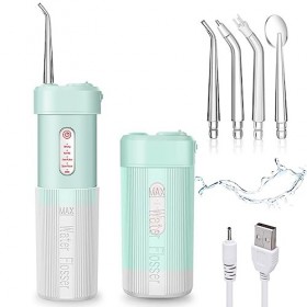 Acboor Jet Dentaire, 200ML Hydropulseur Dentaire avec 4 Modes et 4 Buses Irrigateur à Dents Hydropulseur Nettoyant Interdenta