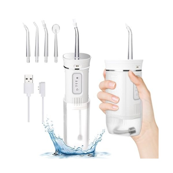 zerotop Hydropulseur jet Dentaire Irrigateurs Oral with Miroir Detartreur Dentaire Professionnel avec 3 Modes et 4 Embouts, I