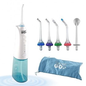 Irrigateur dentaire professionnel Aquapik Go. Comprend 5 buses multifonctionnelles. 3 modes dutilisation.IPX8 étanche. Rotat