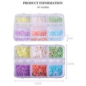 Flymind Fleurs Ongle Nail Art 3D, Strass à ongles de fleurs de couleurs mélangées pour DIY Nail Conception dOngles 4 Boîtes