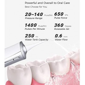 NCRD Flosser deau sans fil, irrigateur oral dentaire portable for dents, 3 modes et 2 conseils à jet, IPX7 imperméable, USB 