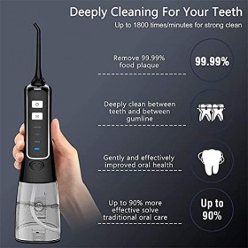 NCRD Flosser deau Dents sans fil Nettoyant dentaire irrigateur oral dentaire Puissance dentaire Flosser IPX7 Nettoyant de de