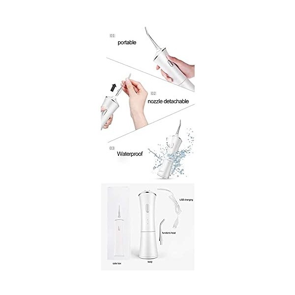 NCRD Flosser deau for Dents, irrigateur Oral Dentaire sans Fil 150 ML Rechargeable avec 3 Modes for Les Voyages, la Maison e