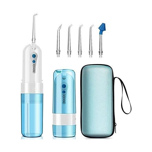 NCRD Flosser Eau Professionnel sans fil Dental irrigateur oral, réservoir deau portable et rechargeable IPX7 imperméable, 4 