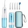 NCRD Flosser Eau Professionnel sans fil Dental irrigateur oral, réservoir deau portable et rechargeable IPX7 imperméable, 4 