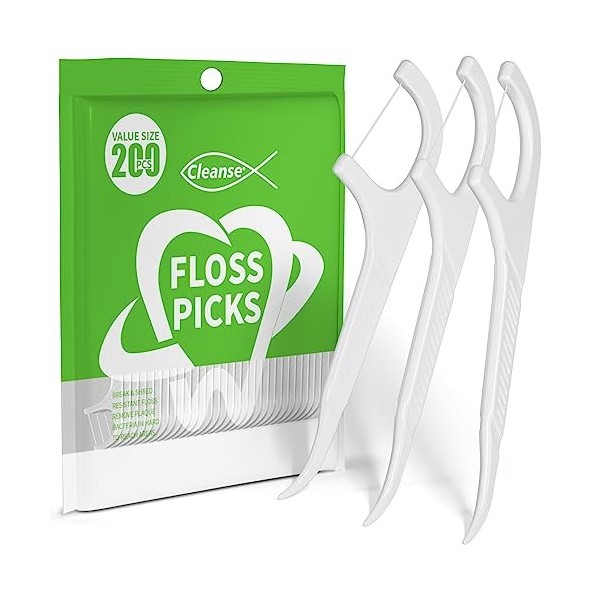 Fils Dentaire avec manche - 200 pièces de dental floss/cure dent en soie pour une hygiène bucco-dentaire optimale - Nettoyage