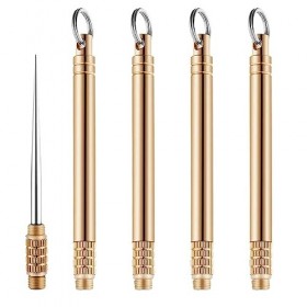 WeddHuis 4 Pièces Cure-Dents en titane, Portable Toothpick，Léger Réutilisable avec Capuchon Protecteur Porte Clés Cure Dents 