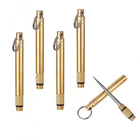 DBALL 4 Pièces Cure Dents en Titane Portable Cure Dents Metal Léger Réutilisable avec Capuchon Protecteur Porte Clés Étanch T