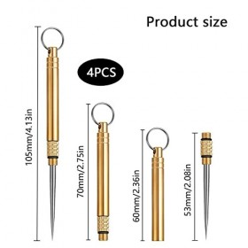 DBALL 4 Pièces Cure Dents en Titane Portable Cure Dents Metal Léger Réutilisable avec Capuchon Protecteur Porte Clés Étanch T