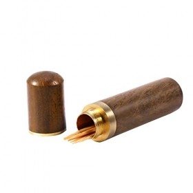 Boîte à Cure-dent en Bois à Main Porte étui Cure-dent Housse de Capsule Portable Material : Blackwood 