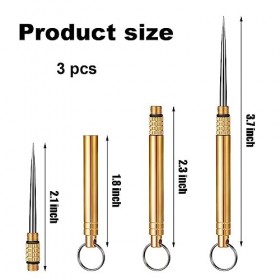 YEHUIMEI 3pcs Cure Dent Portable, réutilisable,Idéal pour Le Camping, lextérieur, Les Voyages, Les Pique-niquesTitane Cure-D