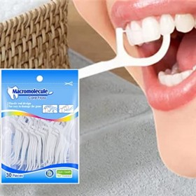 VINUSTO Lot de 5 de 150 bâtonnets de fil dentaire à poche zippée, bâtonnet de fil dentaire en polymère, Bâton de fil dentaire