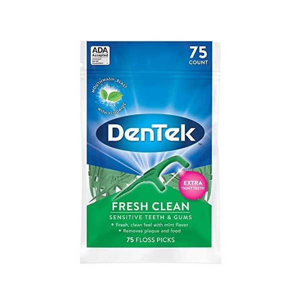 DenTek Fresh Clean Lot de 75 cure-dents pour dents très serrées