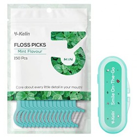 Y-Kelin Lot de 150 cure-dents avec boîte de rangement, bâton de dents, cure-dents, cure-dents, cure-dents, cure-dents, nettoy