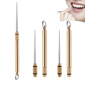 3 Pcs Cure-Dents en Titane Porte-Clés de Cure-Dents Cure-Dents de Poche Cure-Dents en Métal Cure-Dents Portables Fourchette à