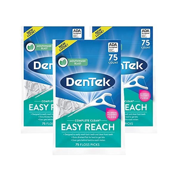 DenTek, Complete Clean Lot de 3 paquets de 225 médiators pour fil dentaire