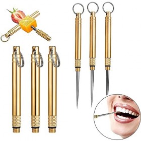 YDDZ 6 Pièces Portable Toothpick, Cure-Dents, Porte-Cure-Dents en Métal, Porte Cure Dent de Poche, Léger Réutilisable avec Ca