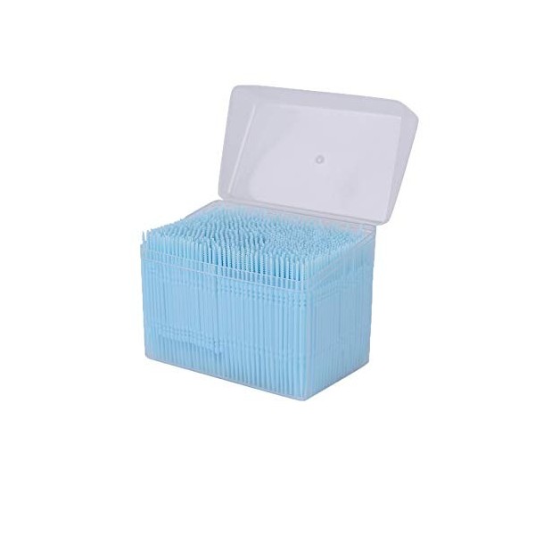 Lot de 1100 cure-dents jetables en plastique avec étui transparent