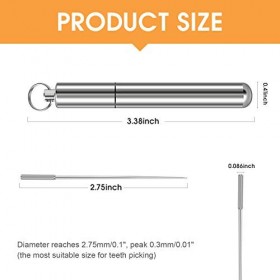 XINYUWIN Lot de 6 cure-dents en acier inoxydable en alliage de nickel et de titane avec trou de cure-dents pour les voyages e