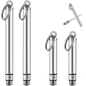 Lot de 4 cure-dents réutilisables en titane - Mini cure-dents en métal - Cure-dents portables en acier inoxydable - Pour la m