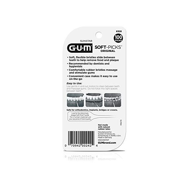 GUM - 6326RA Soft-Picks Lot de 100 cure-dents originaux