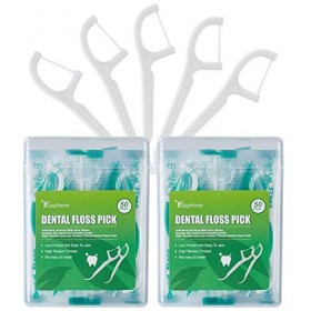 Lot de 100 cure-dents pour fil dentaire, 2 étuis de fil dentaire, 100 pièces, chacun emballé individuellement, fils dentaires