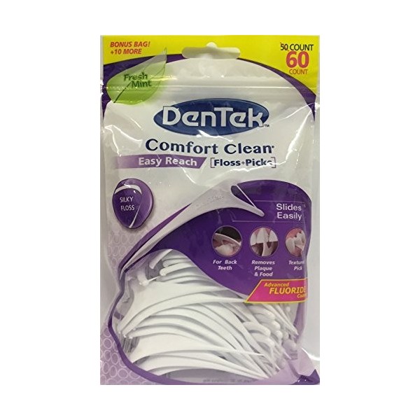 DenTek Comfort Clean Lot de 60 fils dentaires