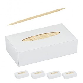 Relaxdays Cure-Dents en Bois Lot de 50000, Cure-Dents Fins, pour hygiène Dentaire, apéritif, Bricolage, Piques apéritifs