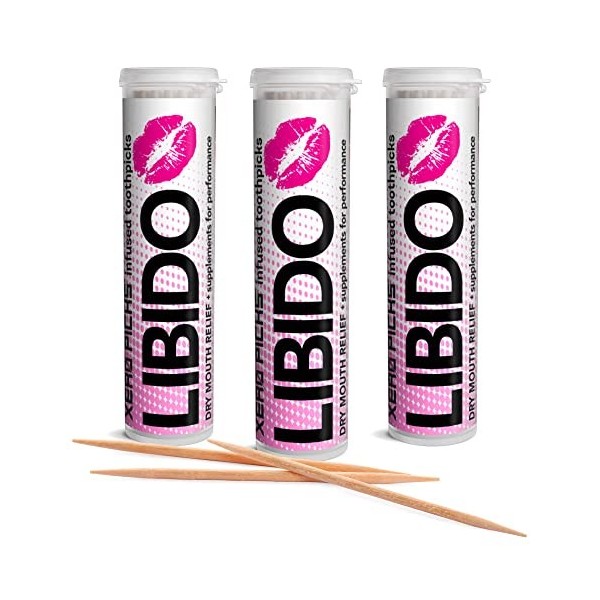 Xero Picks Libido for Women - Cure-dents aromatisés infusés - Haleine fraîche longue durée - 60 Picks - Lot de 3 - Pastèque