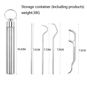 Porte-cure-dents en acier inoxydable 304 - Réutilisable - En titane - Étanche - Avec porte-clés - Pour activités de plein air