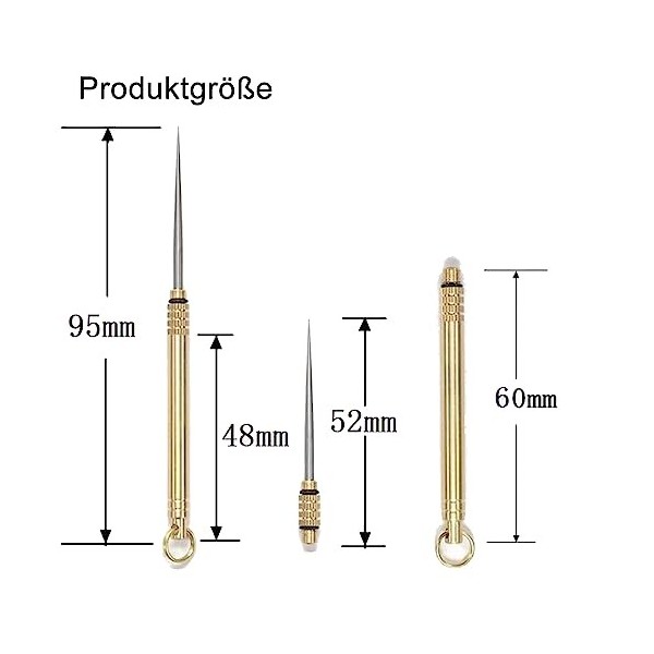 Lot de 8 cure-dents multifonctions en alliage de titane - Étanche - Avec porte-clés en métal - Télescopique - Portable - Pour