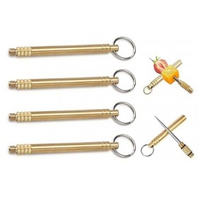 4 cure - dents portables en titane, porte - cure - dents en métal avec porte - clés, barre de fruits pour pique - nique en pl
