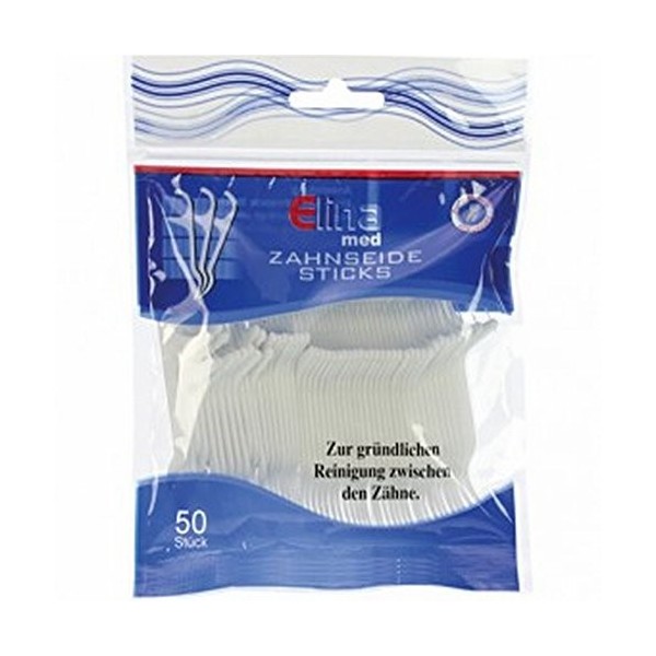 Elina Med fil dentaire Sticks Lot de 50, Lot de 6  6 x 50 pièces 