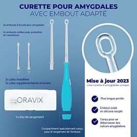 Kit hygiène des amygdales | 3 outils pour l’extraction et la prévention de caséum | Élimination de la mauvaise haleine | Prév
