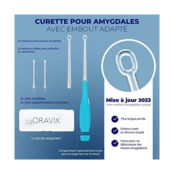 Kit hygiène des amygdales en Acier inoxydable | 3 outils pour l’extraction  et la prévention de caséum | Élimination de la mauvaise haleine 