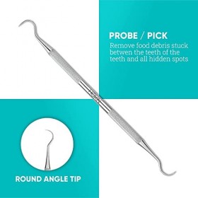 HOKIN 4pcs Detartreur Dentaire Kit Dents en acier Inoxydable kit de Nettoyage Calcul Calculateur de Plaque Hygiène Scanner Cr