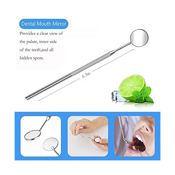 AFTREN Kit dhygiène dentaire pour lélimination de la plaque et du tartre kit de blanchiment des dents avec miroir de dentis