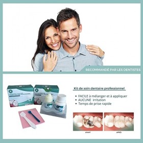 PANSEMENT DENTAIRE - Obturez vous même une Dent qui a Perdu un Plombage Ciment Dentaire Prêt à Lemploi. Kit de Soins Dentair