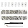 Beadsland strass pour le maquillage,8 tailles 2500pcs cristal dos plat strass visage pierres précieuses pour lartisanat ongl