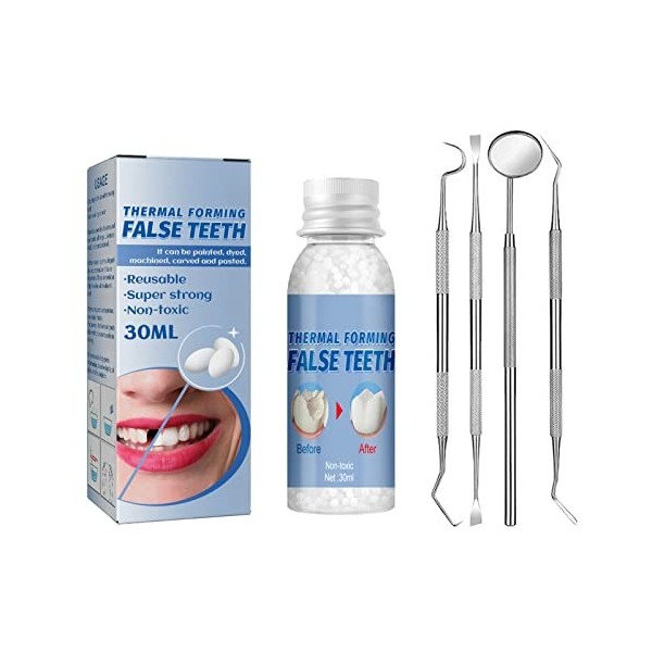 Kit de Réparation de Dentaire,Dent Provisoire,Perles Solides Dentaires,Réparation Temporaire des Dents,Matériau de Remplissag
