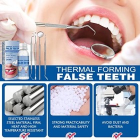 Kit Réparation Dentaire, Dent Provisoire, Perles Solides Dentaires