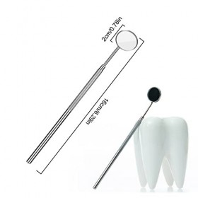 2PCS Miroir Dentaire, Miroir de dent Dentaire en Acier Inoxydable, Miroir dinspection de Stomatoscope, Miroir pour lextensi