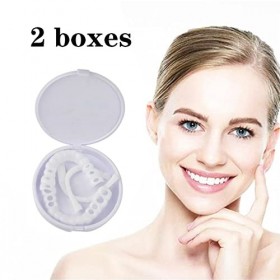 NITAIUN 4 Pièces Prothèses Dentaires, Prothèses Instantanées de Facettes Fausses Dents Sourire Parfait Fausses Dents Haut et 