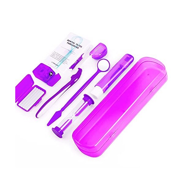 ZKSMNB Kit de soins orthodontiques - Kit de nettoyage orthodontique portable - Brosse en V - Brosse interdentaire - Brosse de