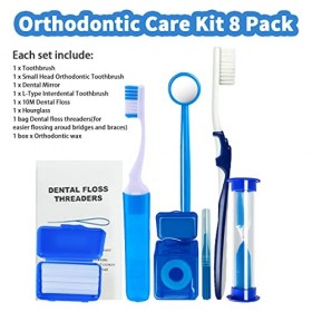 Kit de nettoyage pour appareils dentaires - Ensemble de brosses à dents portables pour soins bucco-dentaires des patients ort