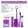 Kit de nettoyage pour appareils dentaires - Ensemble de brosses à dents portables pour soins bucco-dentaires des patients ort