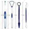 HOVUK® Kit dhygiène dentaire 4 pièces avec miroir dentaire, brosse à dents, gratte-langue et cure-dents