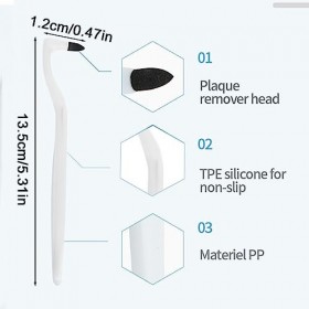 KQNM Lot de 4 dissolvants de tartre, dissolvant de polissage des dents, soins des dents blanchissants, brosses de nettoyage d